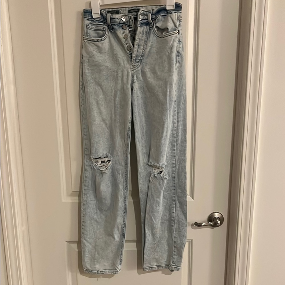 Light Blue Distressed Women Jeans